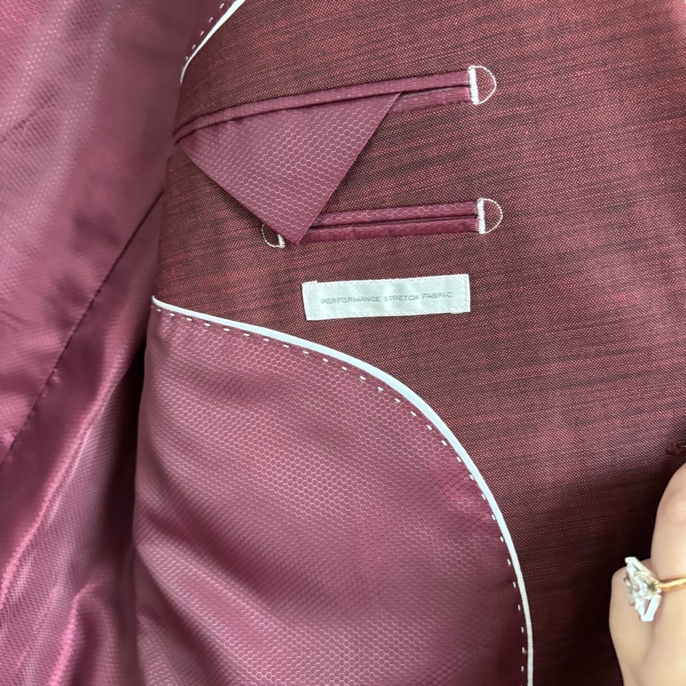 Men's Burgundy Jersey Suit by Lineage Globus - Picture 5 of 5